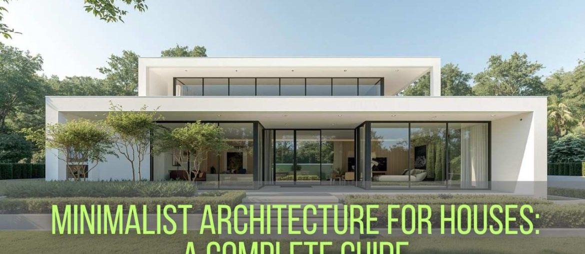 Minimalist Architecture for Houses: Minimalist house exterior with clean lines, large windows, and landscaped garden