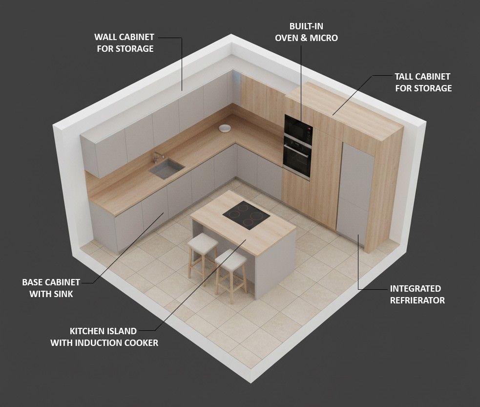 Eco-friendly kitchen with recycled wood and natural earth-tone palette