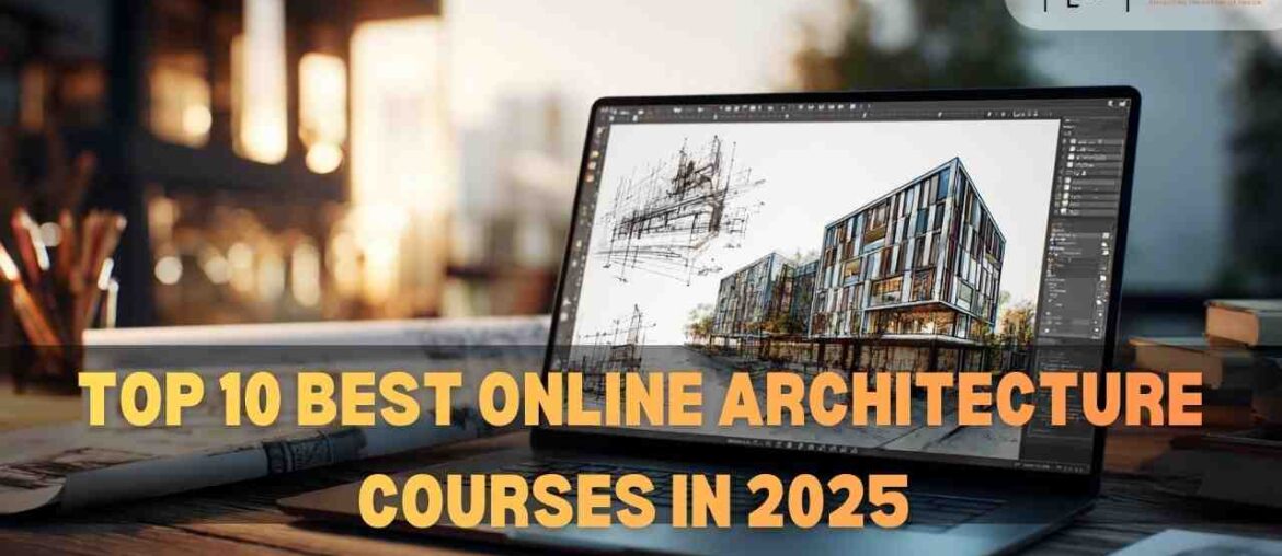 Modern architectural collage showcasing online learning