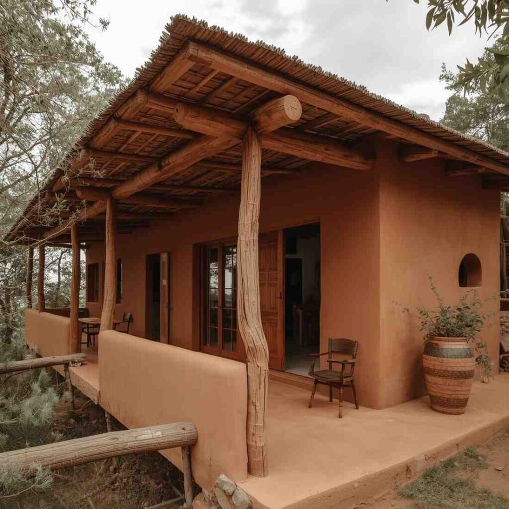 Traditional local home built with natural materials suited for the climate