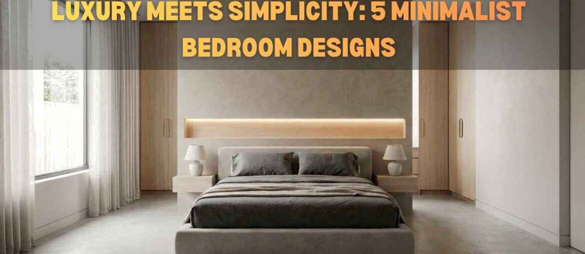 Contemporary minimalist master bedroom with clean lines, integrated lighting, and a balanced modern interior design.